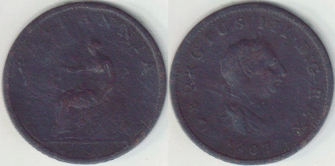 1807 Great Britain Halfpenny A000723